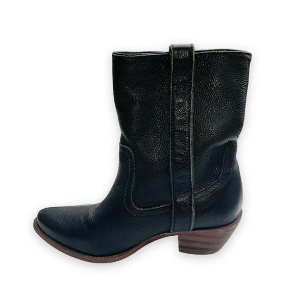 Steve Madden PGRAMIS Black Leather Ankle Boots Women's 7.5 - Picture 6 of 12